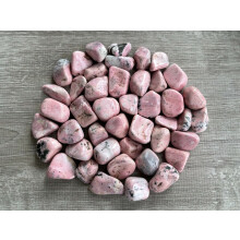 Rhodonite Tumbled Stones, 0.75" -1.25" Tumbled Rhodonite Crystals