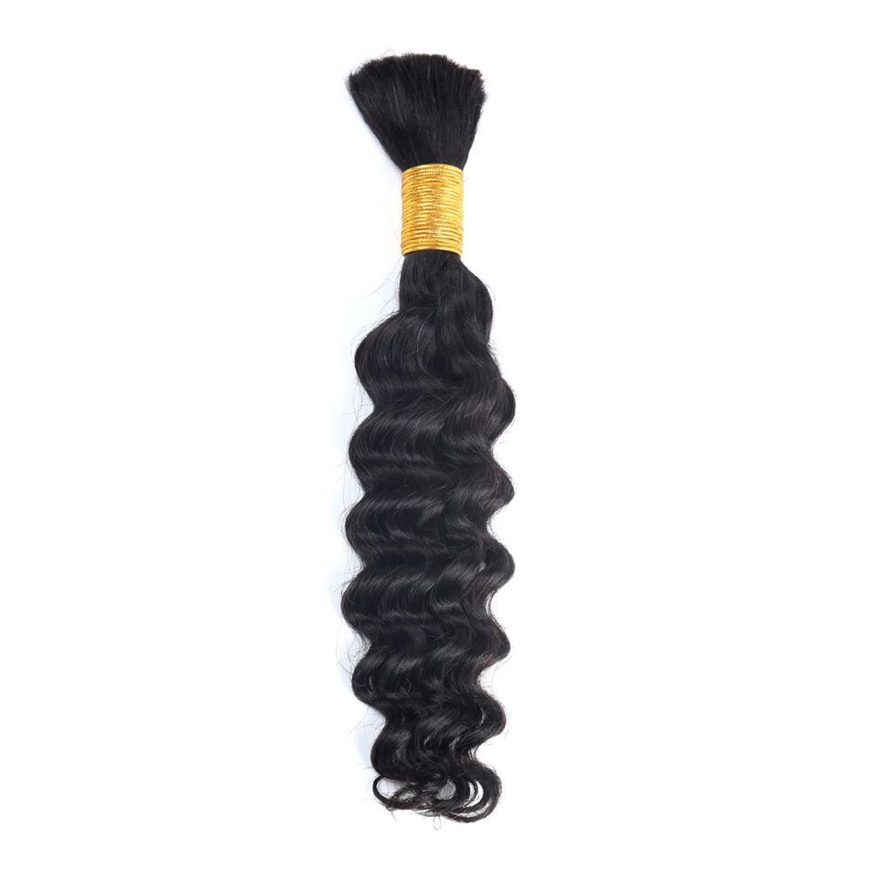 18 Inch Deep Wave Human Hair Bundles Brazilian Virgin Hair Extensions for Braiding Ginger