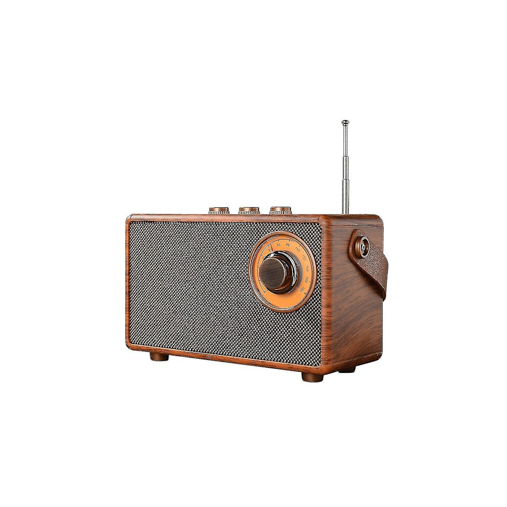 Retro Fm Radio Portable Wooden Bluetooth Radio Bass Speaker Handsfree Mp3 Player Support Usb/Tf Car 9482726605010
