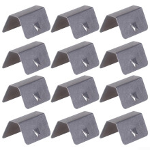 Stainless Steel Wind and Rain Deflector Channel Clips for Car Front & Rear Windows, Set of 12 Silver