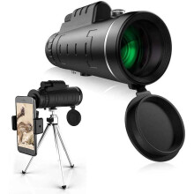 40x60 Power Monocular Telescope with Smartphone Tripod, Waterproof Fog Proof for Bird Watching