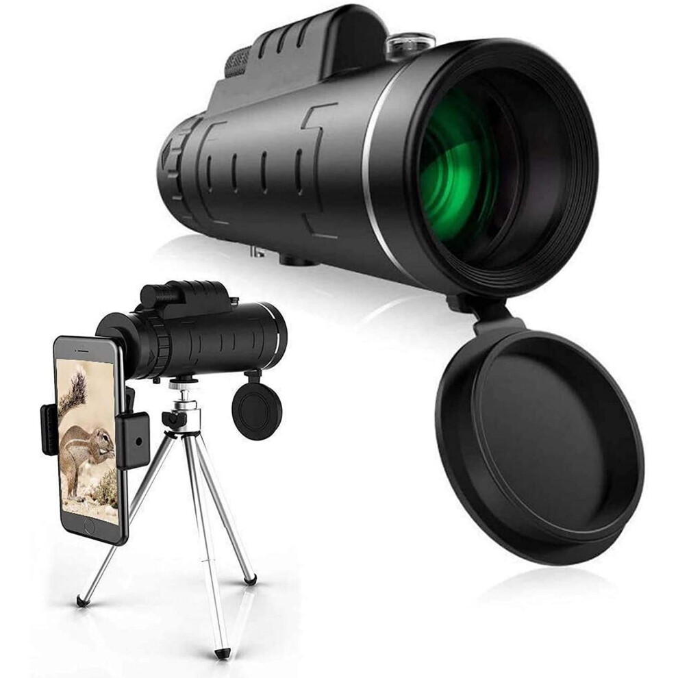 40X60 Power Monocular Telescope With Smartphone Tripod, Waterproof Fog Proof For Bird Watching 9365369225862