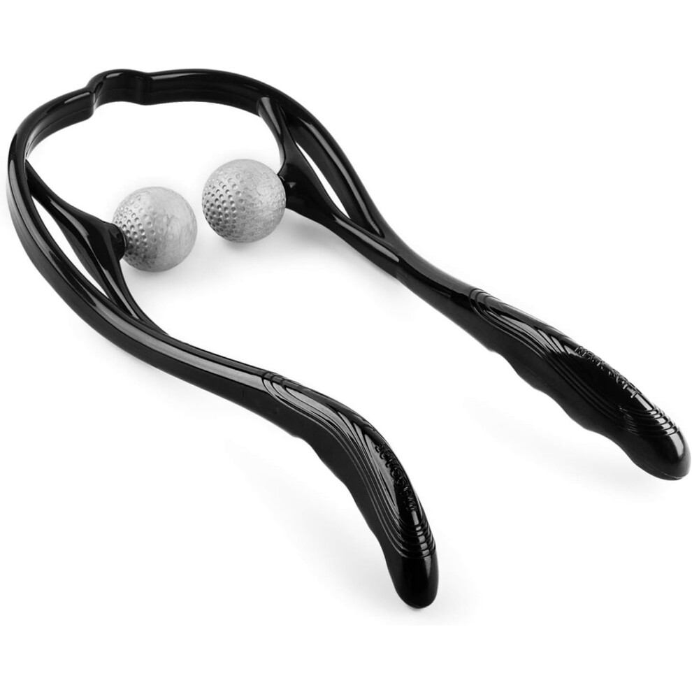 Neck Massager Shiatsu Deep Tissue Dual Trigger Point Shoulder Massager for Pain Relief, Ergonomic Handle Design, Lightweight & Portable