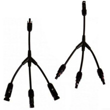 Aceovo 1 Pair Y Branch Solar Panel Cable Connectors 1 To 3 Solar Cable Plug Connector 3-Way Distributor Electrical Solar System