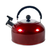 3L Durable for Hiking Cooking Stainless Steel Ergonomic Handle Whistling Kettle Teapot for Trips Stove Gas Water Kettle Teakettle RED
