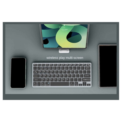 Wireless Keyboard and Mouse Kit Rechargeable 2.4G Bluetooth Combination Keys for IOS/Android/ Keyboard Gray