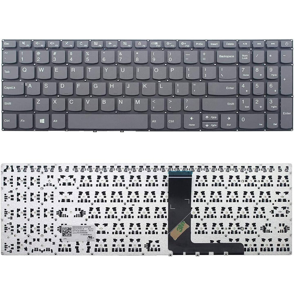 New Us English Laptop Keyboard (Without Palmrest) Replacement For Compatible With Lenovo Ideapad L340-17Iwl L340-17Api L340-15Iwl Black 9175034963438