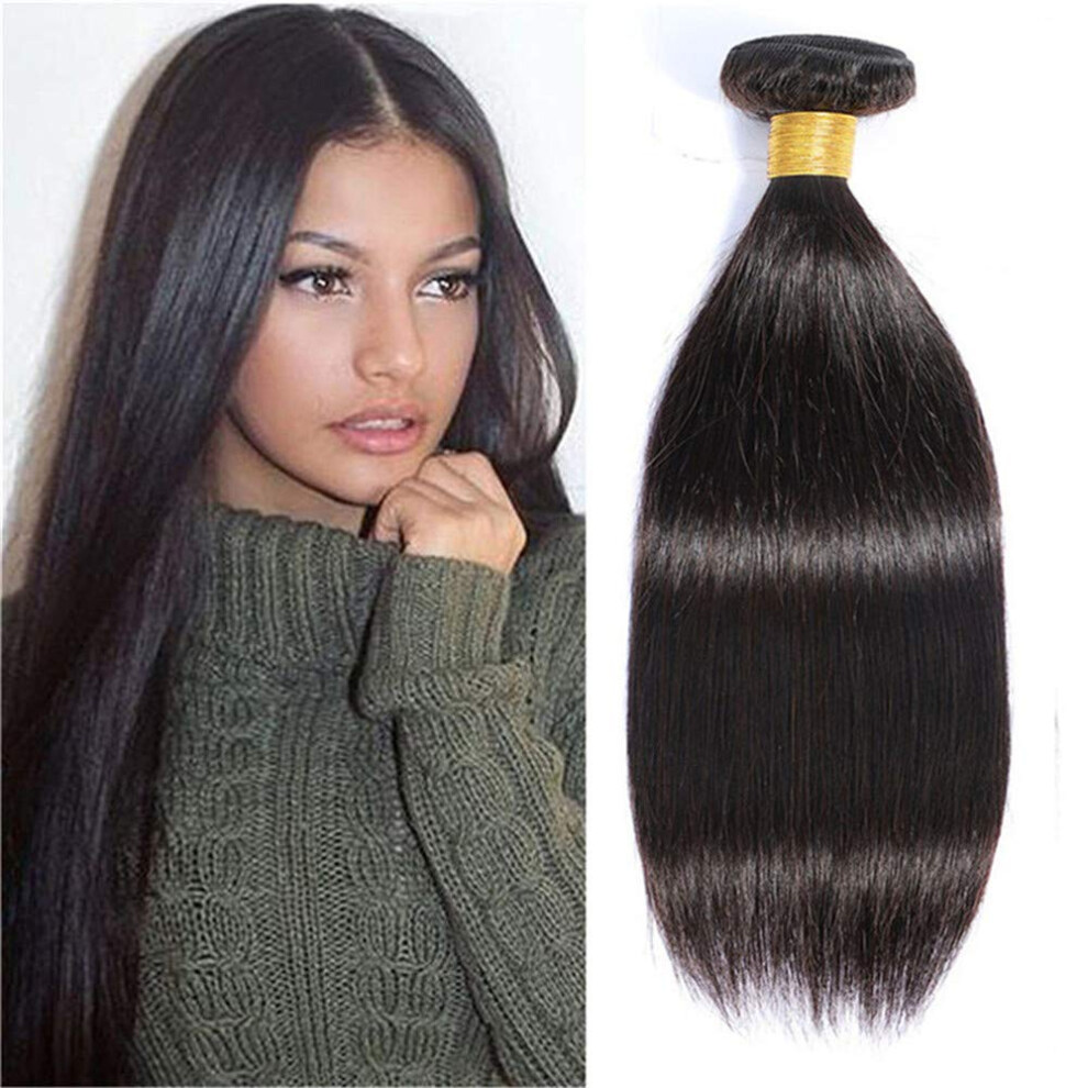 Unisex Brazilian Straight Hair Bundle 8A Virgin Human Hair Extensions Unprocessed Remy 10 Inch Natural Color