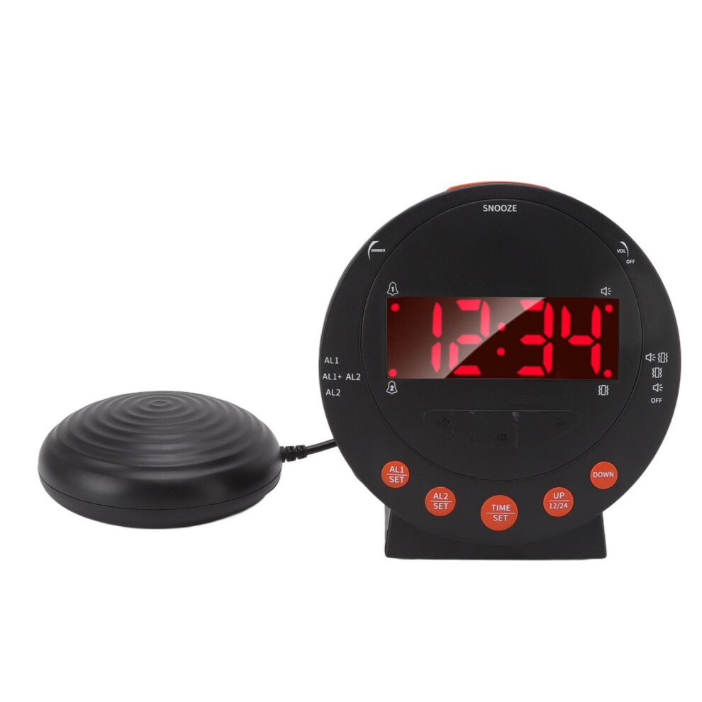 Extra Loud Vibrating Alarm Clock 110Db Flashing With Powerful Bed Shaker For Heavy Sleepers Red/Light
