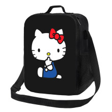 Lancheira térmica Hello Kitty, portátil e reutilizável, com zíper, ideal para homens e mulheres, perfeita para trabalho, piquenique, viagens e