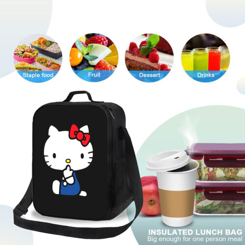Hello Kitty Μονωμένη Τσάντα Φαγητού Φορητή Επαναχρησιμοποιούμενη Κουτί Φαγητού με 2