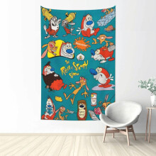 Tapisserie murale représentant Ren et Stimpy, style Anima, pour chambre d'adolescent, dortoir ou salon.
