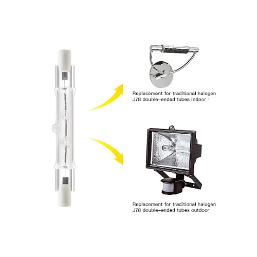 5-pack R7s118mm400W230V, R7s Halogen Linear Light Source, Dimmable Halogen Lamp for Construction Work400W 2