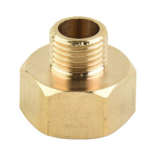 Adapter mosiężny DSH do rur gazowych 1/2" gwint wewnętrzny x 1/4" gwint zewnętrzny do kuchenek gazowych