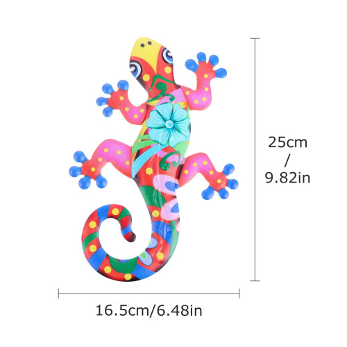 2Pcs Rustproof Iron Gecko Wall Decoration Metal Lizard Ornament for 1