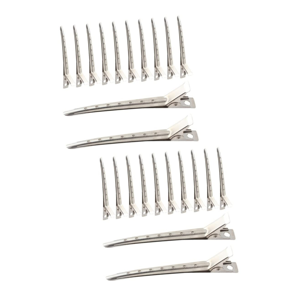 Silver 24Pcs Professional Hair Sectioning Clips With Nonslip Grip For Salon And Home Styling