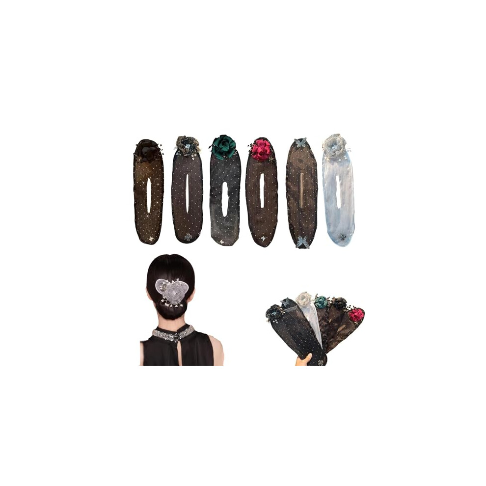 Hair Bun Maker Set of 6, Flower Bun Roller for Thick Hair, Fast Styling Clip with Secure Hold