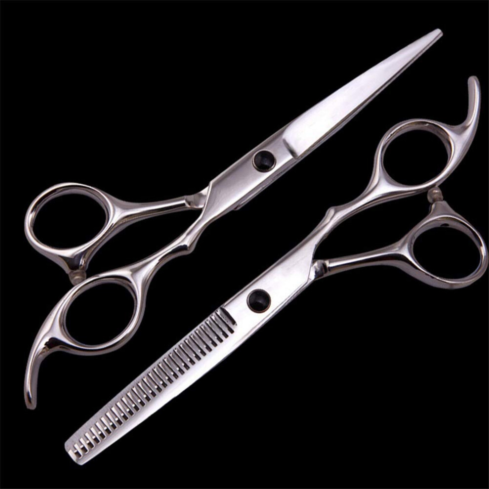 6 Inch Hairdressing Scissors Set 440C Stainless Steel Barber Kit with Thinning Shears and Ergonomic Grip