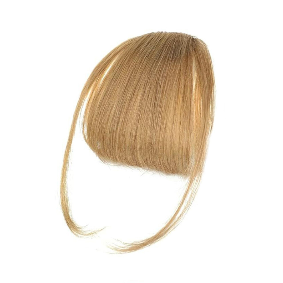 Unisex Golden Clip In Bangs Wispy Fringe Real Human Hair Extensions For Instant Style Change