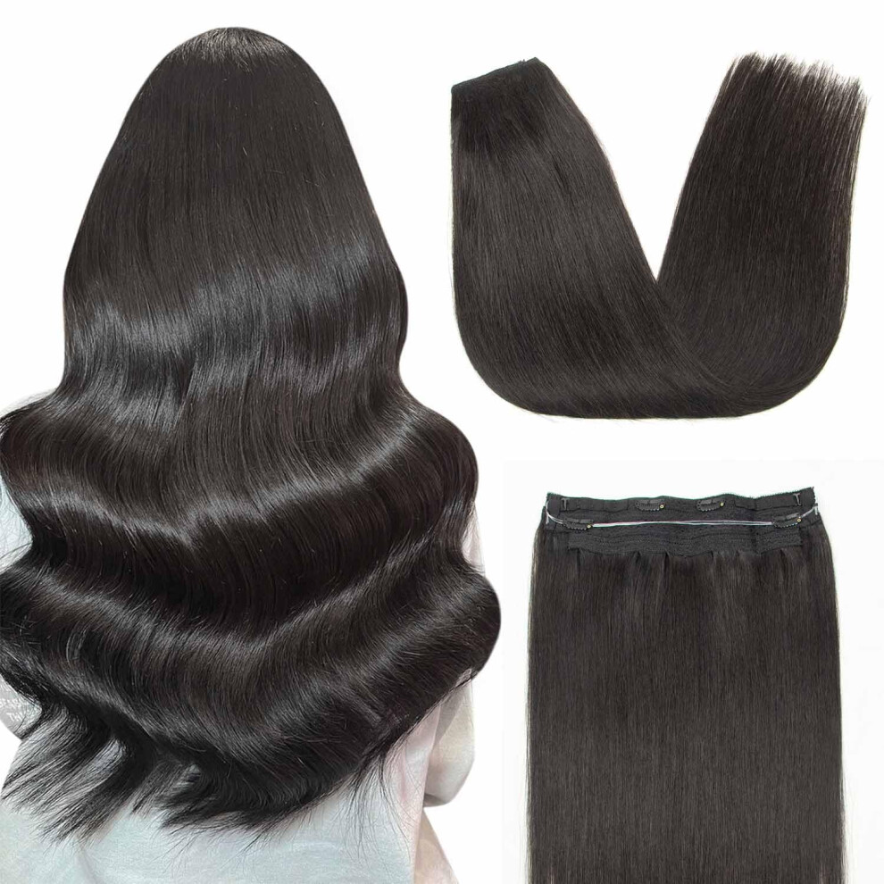 100% Remy Human Hair Clip In Extensions for Women, Instant Length and Volume, Soft Natural Texture