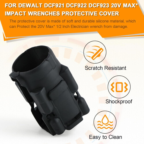 Impact Wrench Protective Boot for DEWALT DCF921 DCF922 DCF923, Shockproof 20V MAX Tool Cover 1