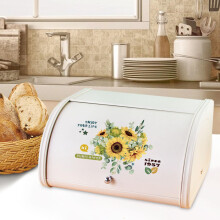 Rolltop Bread Box Kitchen Storage Container 12.40''x10.04''x6.69'' Large Capacity Farmhouse Multi Purpose for Baked Goods None