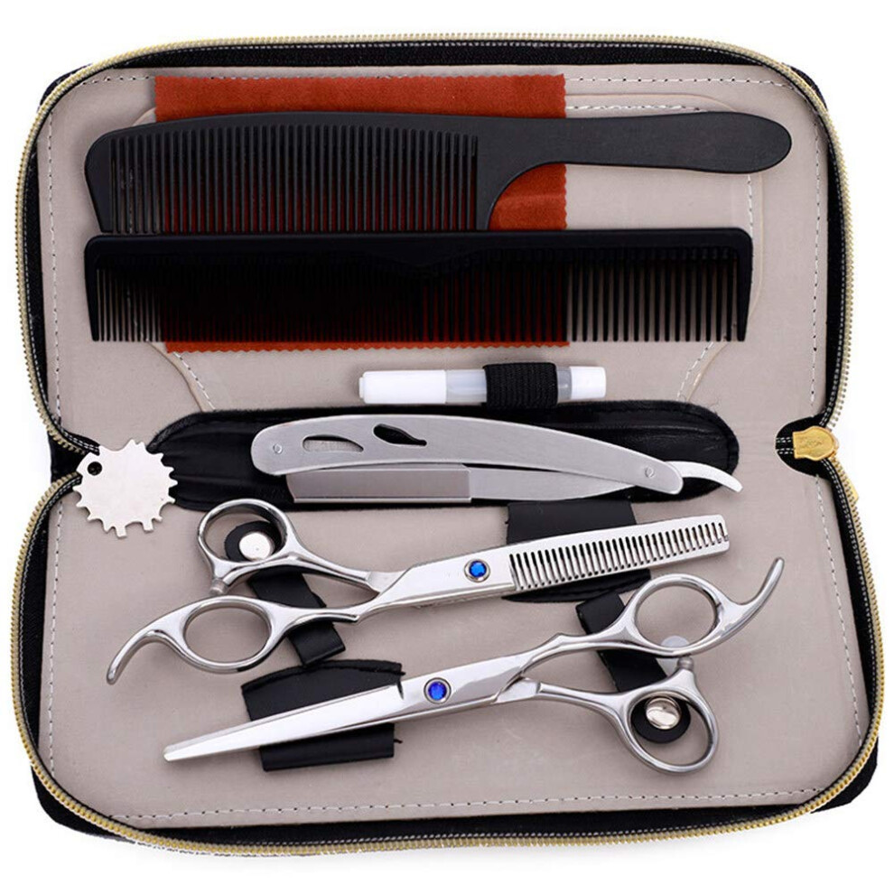 Professional Hair Cutting Scissor Set with Thinning Shears, Stainless Steel Blades and Case