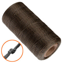 Waxed, flat polyester thread, 1x0.3mm, brown, 10m brown