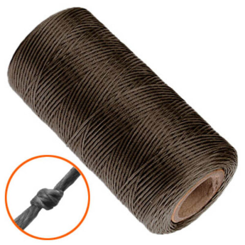 Waxed, flat polyester thread, 1x0.3mm, brown, 10m brown
