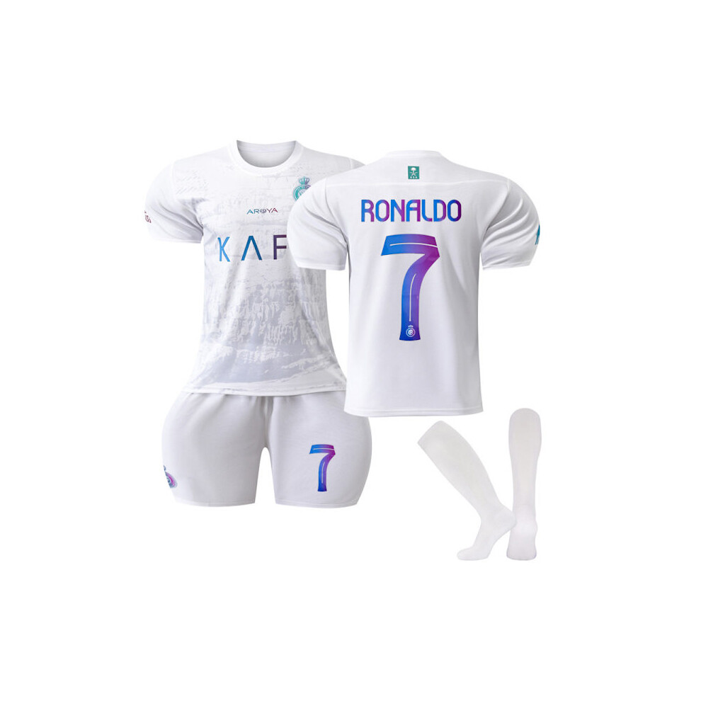 Al-Nassr FC Away Kids Football Kits 2023-2024 No. 7 Ronaldo 28 AWAY