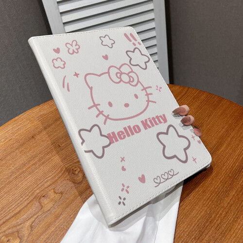 Capa protetora Hello Kitty compatível com iPad Air 6 de 11 polegadas, nova capa giratória de couro de geração 8/9/10, Air 54, anti-queda. 2