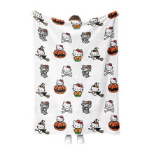 Flanelová deka Hello Kitty Kawaii, kreslená deka na posteľ, kancelárska obedňajšia prestávka, deka s klimatizáciou pre dospelých,