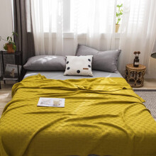 Txmfgh Cotton Bed Blanket Twin: Lightweight Thermal Throw for All Season - Breathable, Soft, Comfortable (Coffee, Pink, Gray, Yellow, Blue, Green)