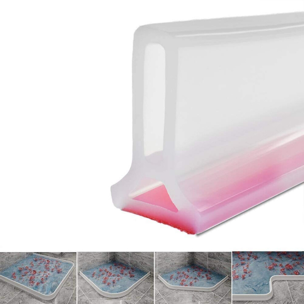 Shower Door Water Seal Strip Waterproof Selfadhesive Bendable Barrier For Bathroom Floor 100Cm Transparent 9099447236173