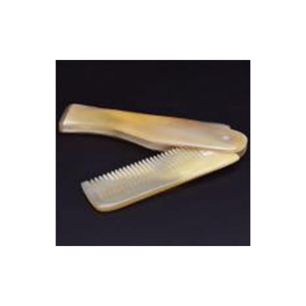 Unisex Foldable Yak Horn Comb With Case, Antistatic Natural Hair And Beard Grooming Tool For Travel