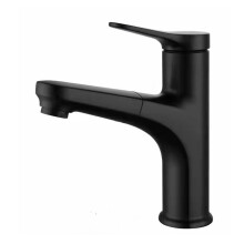 Black Kitchen Sink Mixer Tap with Pull Out Spray Crane, Hot and Cold Chrome Brass Faucet