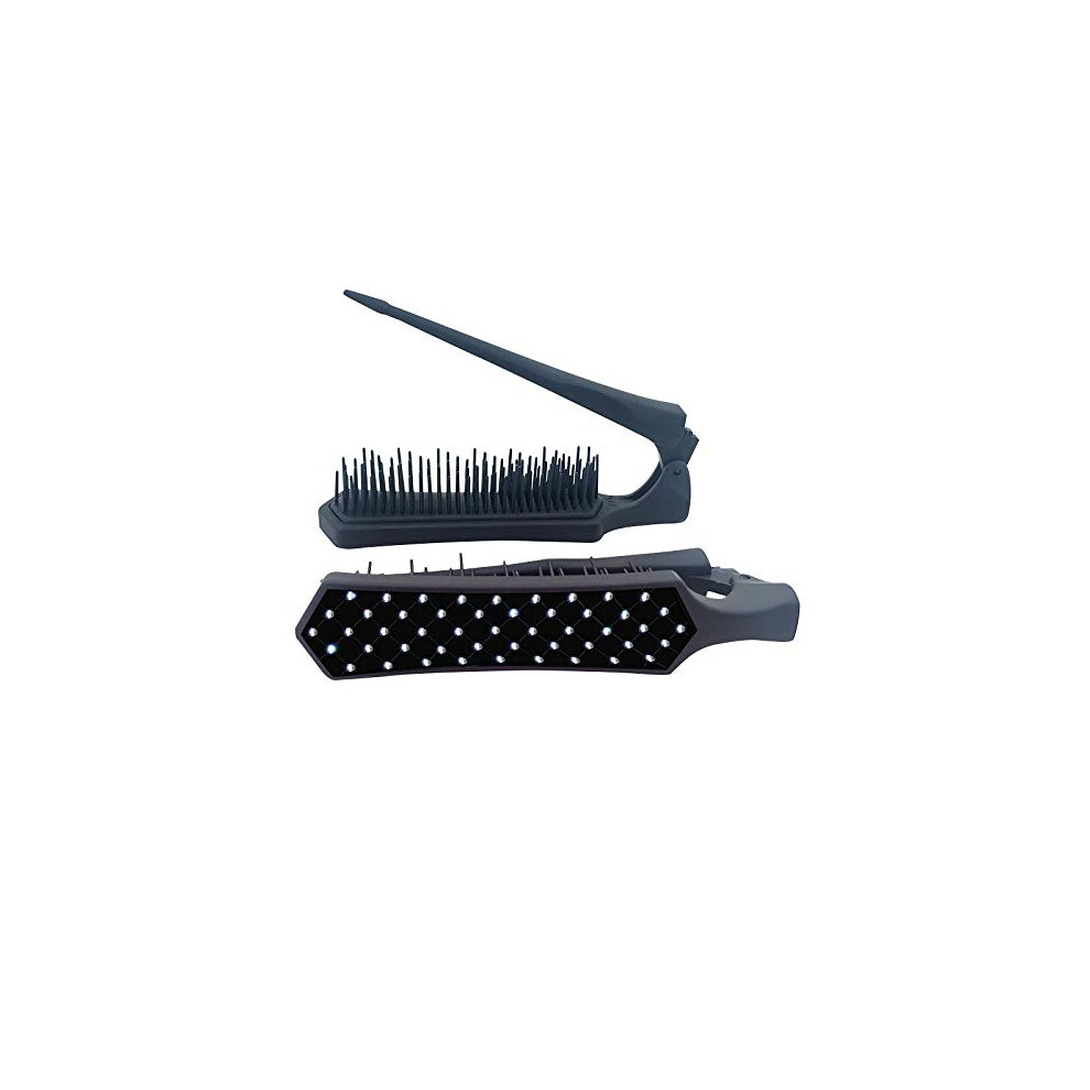 Hair Styling Comb with Gentle Detangling, Foldable Brush for Wet and Dry Hair, Small Black