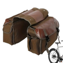 Motorcycle Saddle Bags Waterproof Canvas with Quick Release for Touring Scooters and Commute Khaki