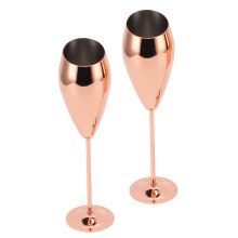 2 Stück kupferne Champagnergläser Set – 304 Edelstahl, 55x240x63mm