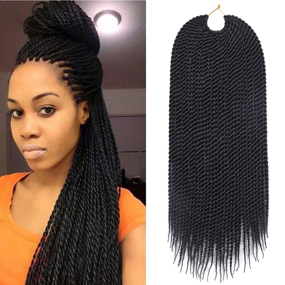Senegalese Twist Crochet Braids 18 Inch Synthetic Hair Extensions for Black Women Ombre Colors