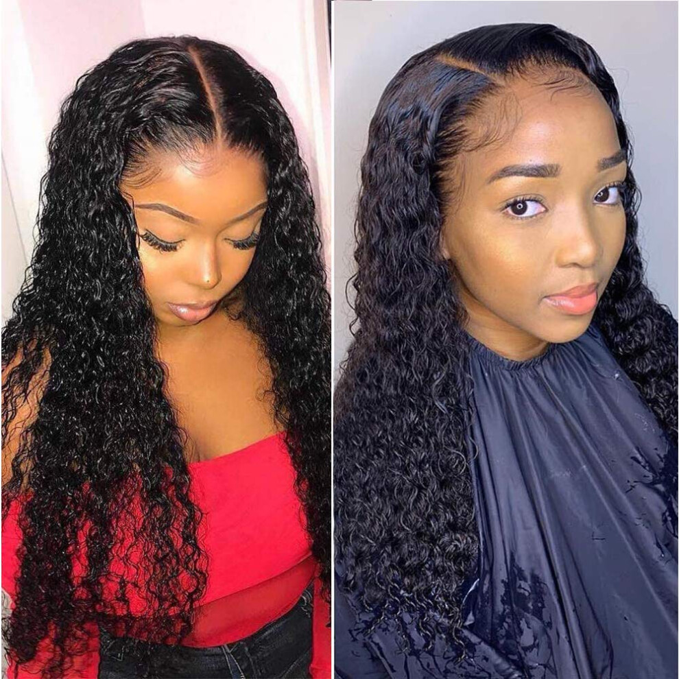 Unisex 13X6 Lace Front Wig Human Hair Glueless With Pre Bleached Knots Fake Scalp 18 Inch Natural Color