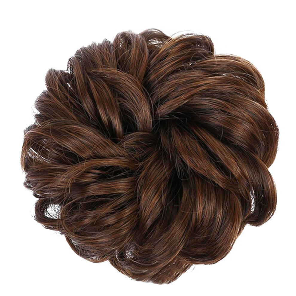 human hair wigs for women Curly Bun Extension Messy Bun Hair Piece Scrunchie Updo Wrap Hair Extensions Adult Female Costume Wigs Toupees, A