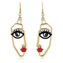 Women's Face Statement Drop Earrings Gold