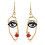 Women's Face Statement Drop Earrings Gold 1