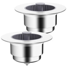 2 Pack 3 in 1 Kitchen Sink Strainer Stopper, AntiClog Basket, LeakProof Odor Blocking Plug (ABS)