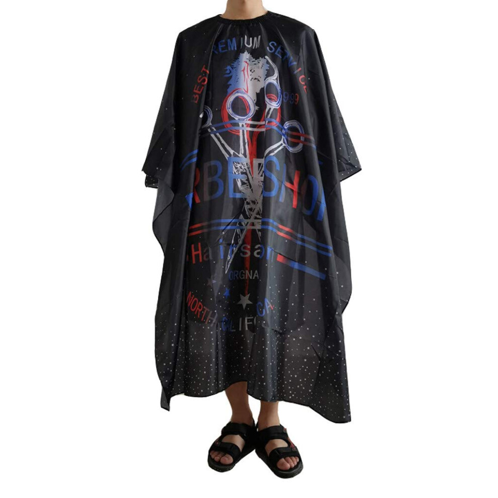 Barber Cape Hair Cutting Cape Waterproof Polyester with Adjustable Snap Closure for Salon and Home