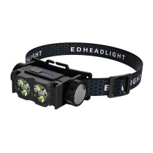 Mornei LED-Leichtbau-Stirnlampe, superhell, verstellbares Kopfband, Schwarz