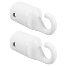 Gancho para cortina (2 peças) - Ponteiras de reposição para varão de cortina - Varetas para cabide - Plástico branco