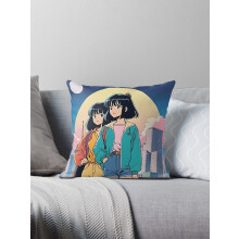 AIVO Sisters in the Big City - Federe per cuscini decorativi con ragazze anime anni '90, copricuscini per divano a due lati