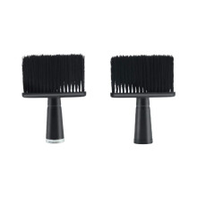Barber Neck Duster Brush Set 2 Pack Black for Hair Cutting and Loose Hair Removal with Comfort Grip